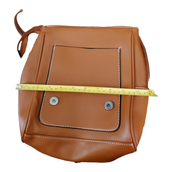 Cognac Brown Crossbody Backpack - Picture 11 of 12